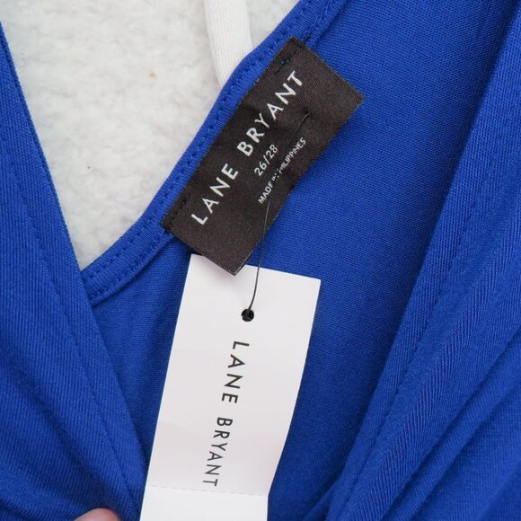 Lane Bryant Shirt Womens Size 26 Top Lattice Back Detail Blue White New - Picture 4 of 8